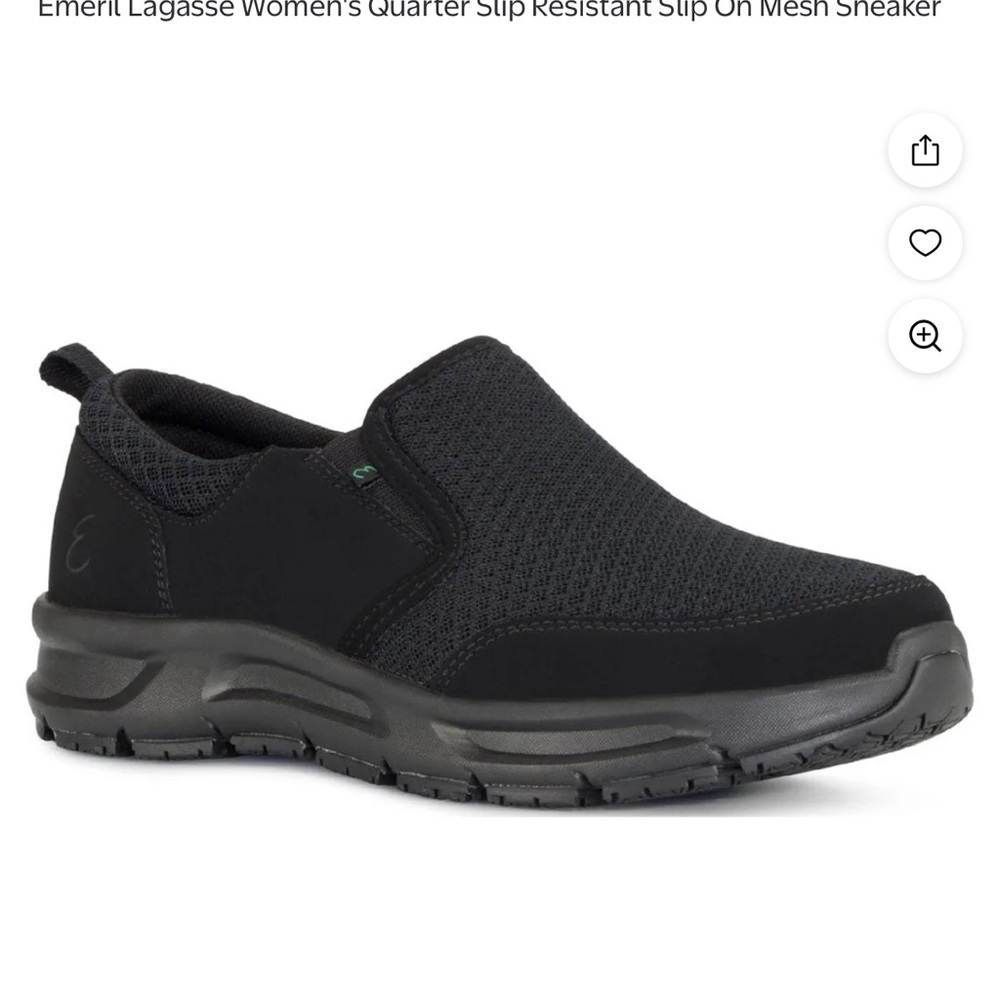 10w Slip resistant Black Women's Slip-On Sneakers